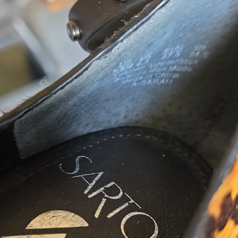 SARTO By Franco Sarto Animal Print Ankle Strap Heels